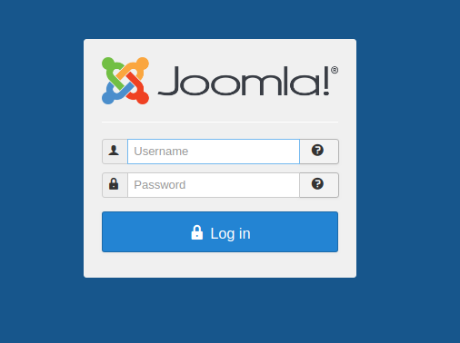 Formulario de acceso a Joomla