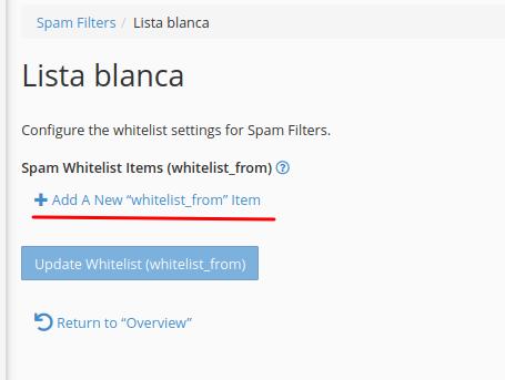 Añadir correo a lista blanca