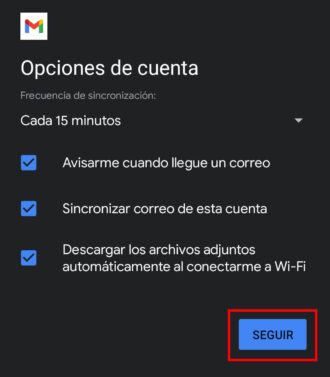 Seleccionar opciones adicionales