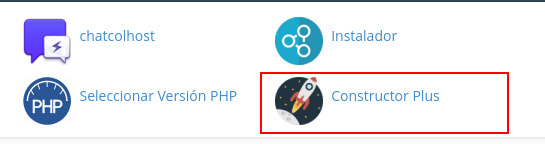 Opción Constructor Plus desde cPanel