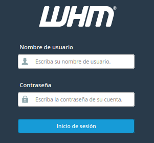 inicio del whm