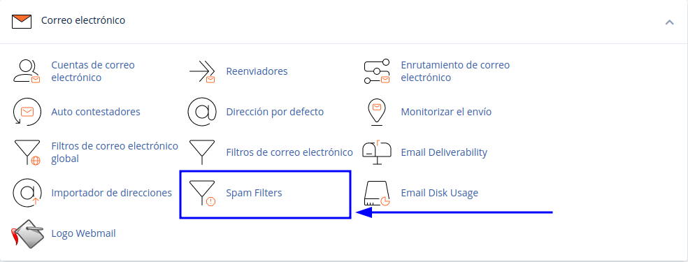 Opción spam filter