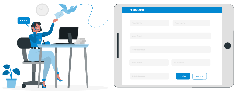 Formulario de contacto en el sitio web