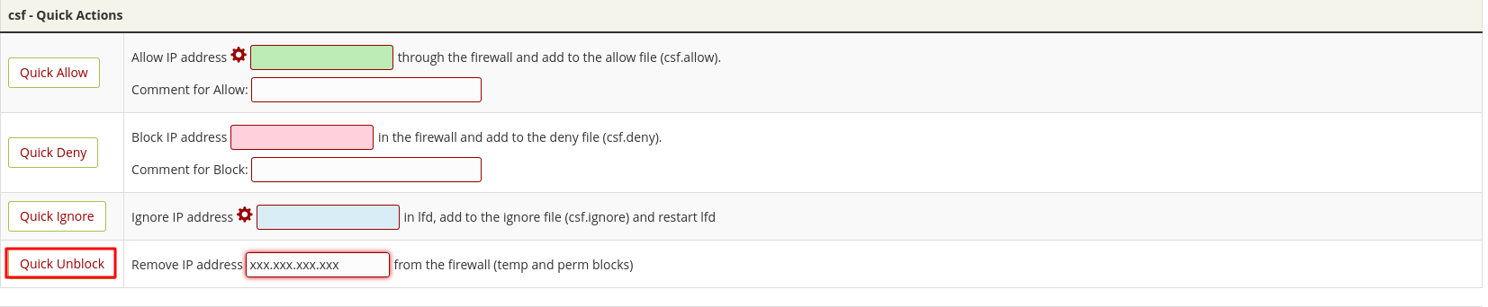 Alternativa para desbloquear ip en WHM