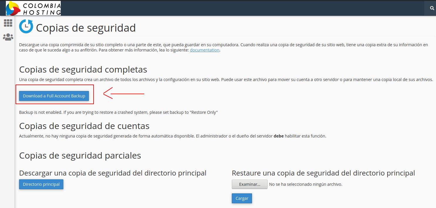 Generar Fullbackup