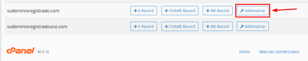 Administrar registro DNS desde cPanel