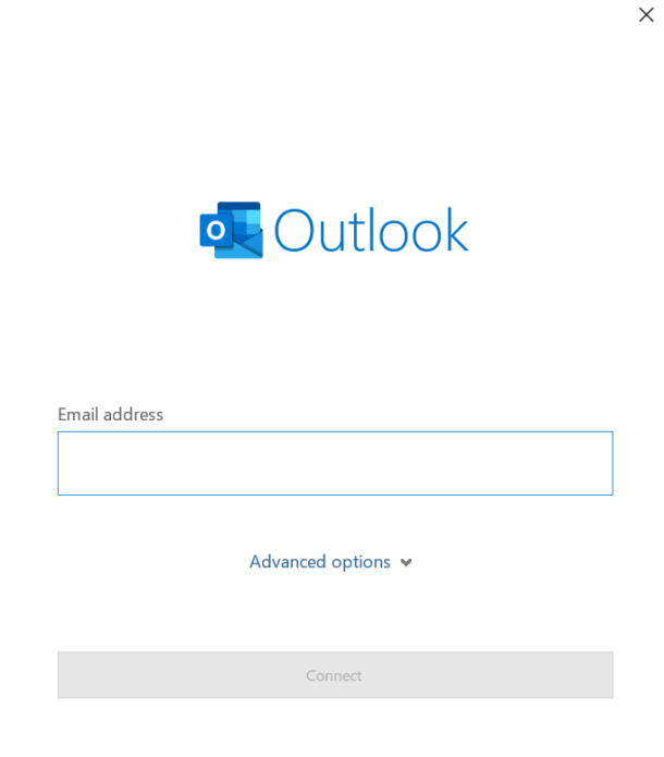 Inicio de Outlook para configurar cuenta