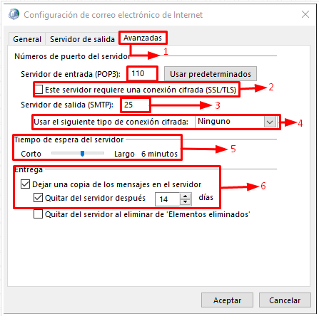 Configuración avanzada en Outlook