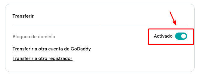 Desbloquear dominio para transferencia