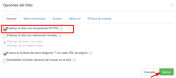 Habiltar HTTPS