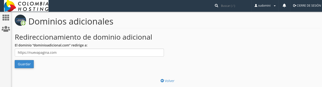  Configuración de redirección de sitio web ( Dominio adicional ) hacia otra URL 