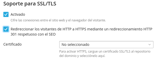 Soporte ssl y tls