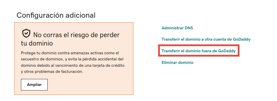transferir dominio
