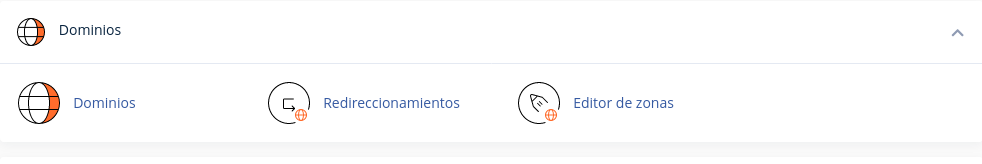 Apartado de dominios en cPanel