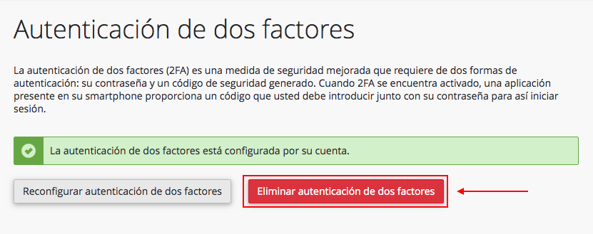 eliminar 2fa