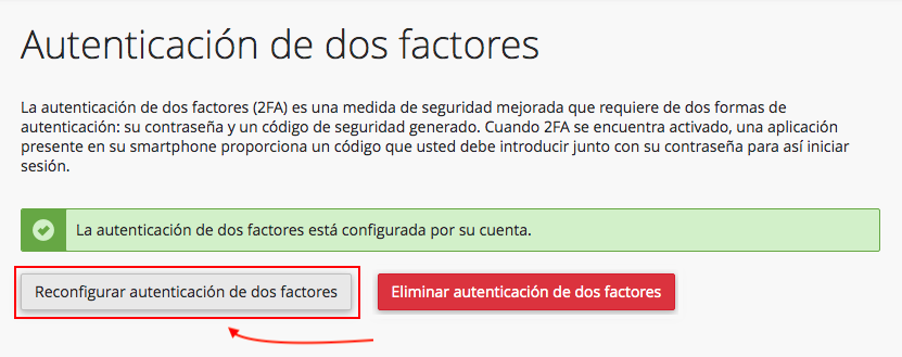 reconfigurar 2fa