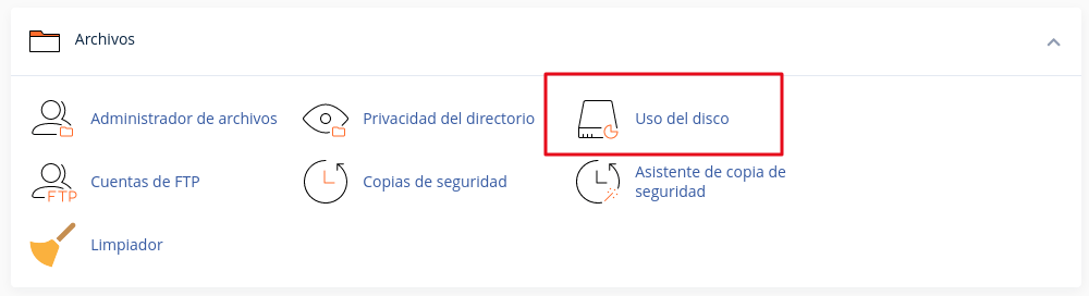 Sección de archivos