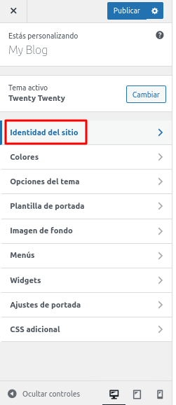 Identidad del sitio