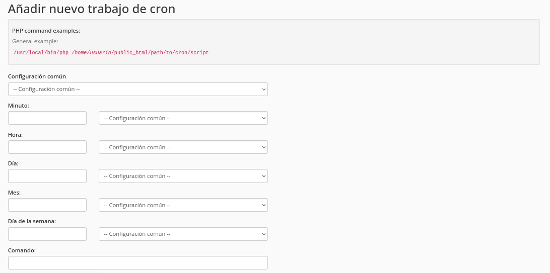 Configuración tarea programada