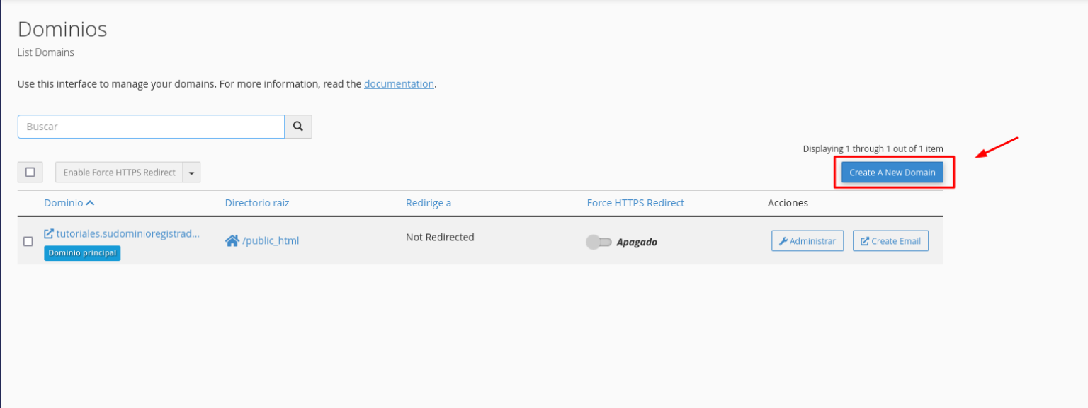 Agregando Dominio Adicional en cPanel