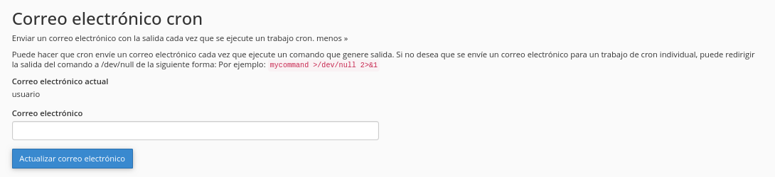 Correo de notificación de ejecución de cron