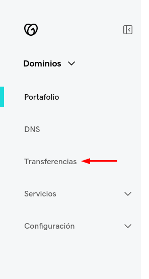 Panel Transferencias Godaddy