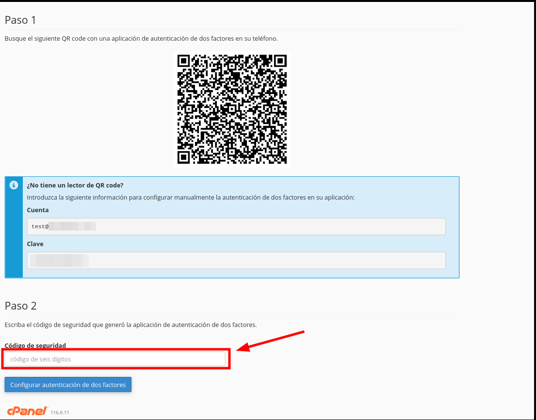 configurando datos doble factor