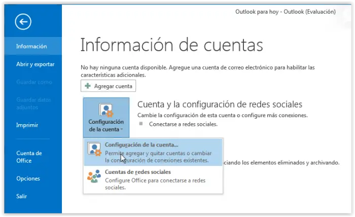 configuraciones de la cuenta